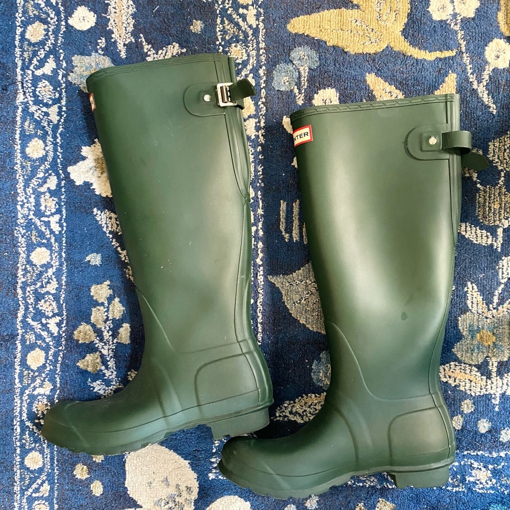 Hunter Wide Calf Boots (Green)